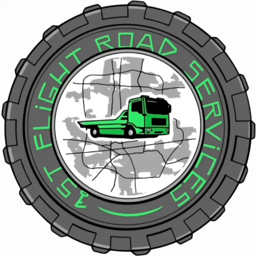 1st Flight Road Services tire and tow truck logo